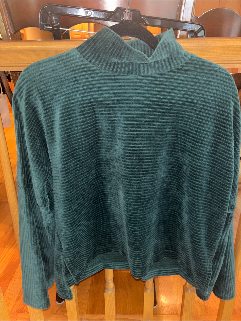 Madewell Deep Green Ribbed Mock Neck Sweater